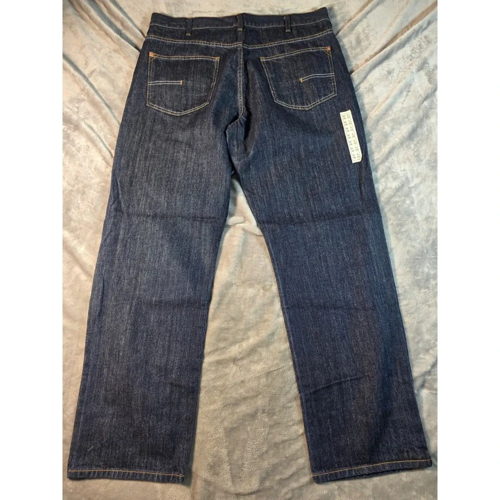Calvin‎ Klein Jeans Straight Leg Men 38x32 Dark Wash Indigo Denim NWOT Irregular